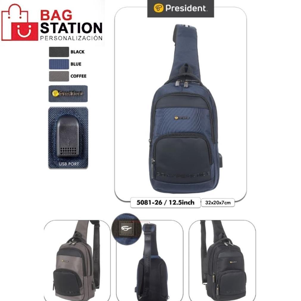 NEW SELEMPANG PRESIDENT USB HITAM ORIGINAL GO EXPERIENCE SLING BAG PRESIDENT USB BLACK ORIGINAL CHES