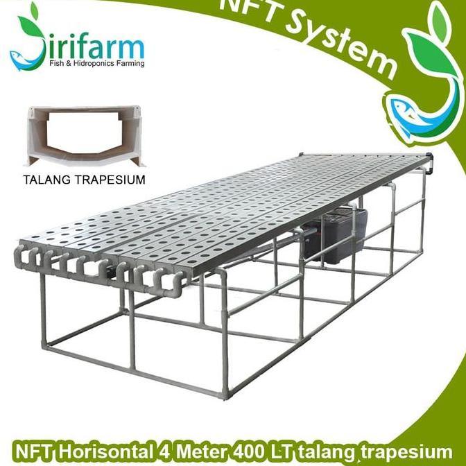 Jirifarm Paket Tanam Hidroponik NFT Horizontal 4 M 400 LT Trapesium