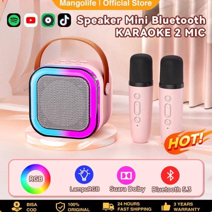 BIG PROMO Speaker Bluetooth Karaoke Wireless Microphone 2pcs/Set High End Karaoke Speaker RGB Light 