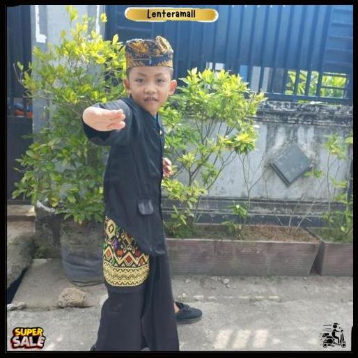 Set Pegon Baju Tradisional Adat  Sasak Lombok Untuk Anak Laki-Laki. Komplit Baju, Kain & Capuk Produ