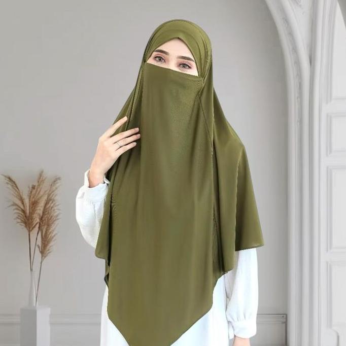 Veil- New- Hijab French Khimar Instan Bergo Humaira Syar'I Cadar Niqob Jumbo
