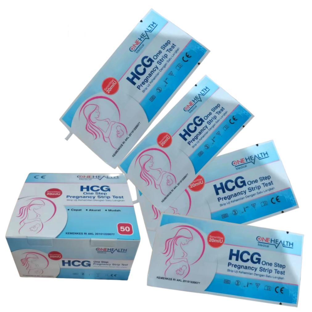 Onehealth Test Pack 1Box Per Box Isi 50 Pcs Tes Hamil Strip Tespack Kehamilan Hcg Pregnancy