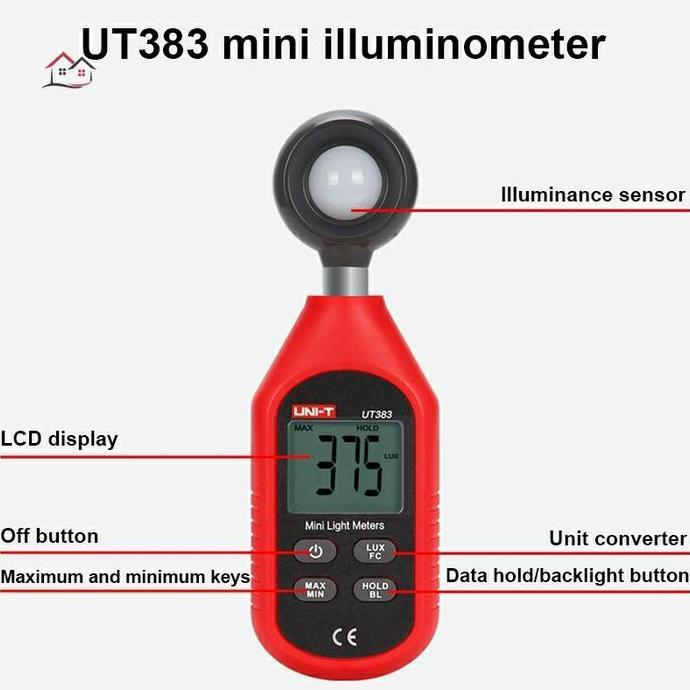 UT383 / UT 383 Alat Ukur Intensitas Kekuatan Cahaya LUXMETER PHOTO