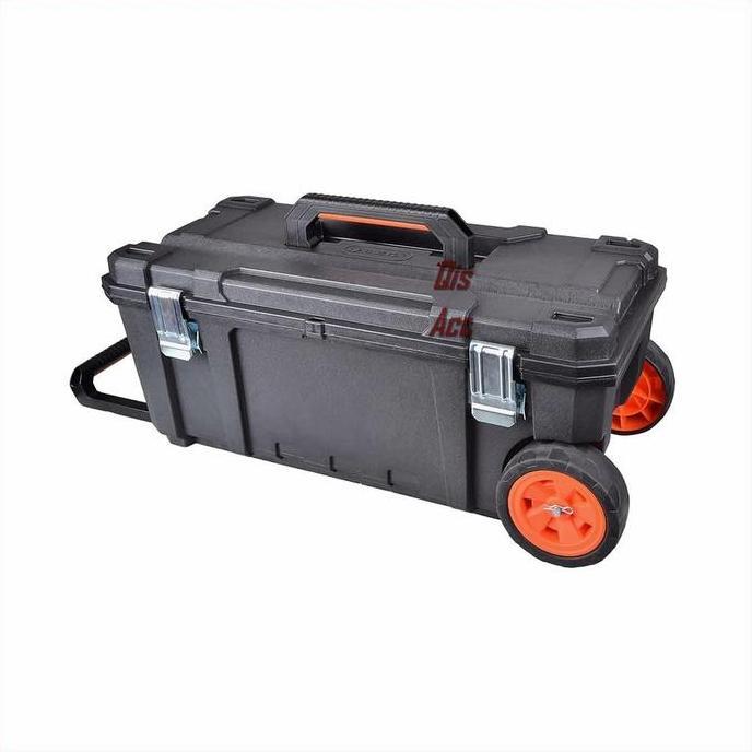 TACTIX Pro Tool Box Plastik Koper Roda 71 Cm - Hitam