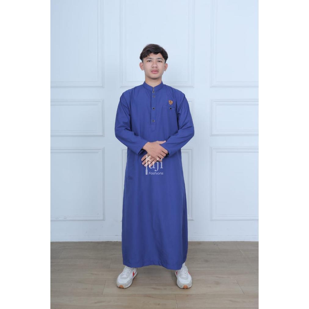 NEW GAMIS PRIA DEWASA KANCING SULTAN DUBAI - JUBAH SAUDI PUTIH POLOS LENGAN PANJANG BAHAN ADEM MEWAH