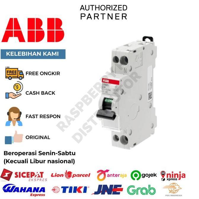 ABB RCBO SLIM MCB + ELCB 6 AMPERE 2 POLE 6KA 30MA 230-240VAC RPD27
