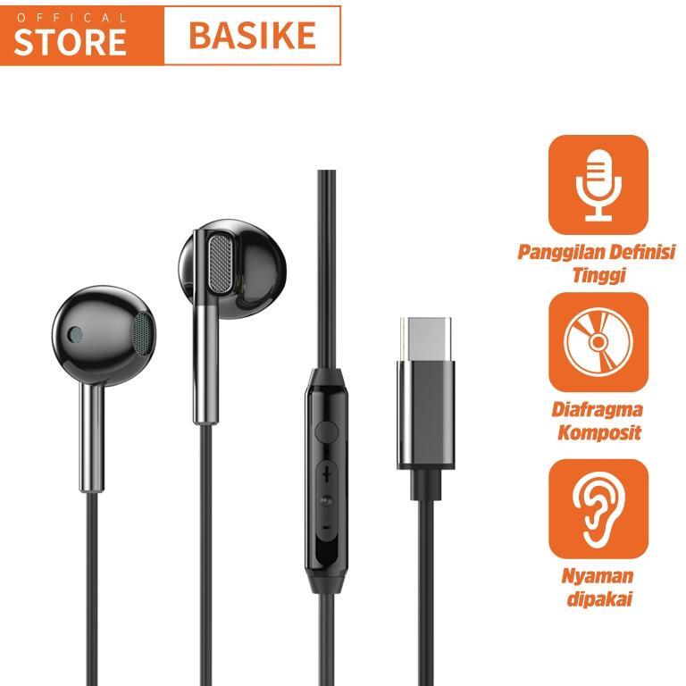 Terlaris (Hot)Basike Headset Berkabel Gaming 9D Surround Bass Berat Earphone Semi-In-Ear Mikrofon Hd