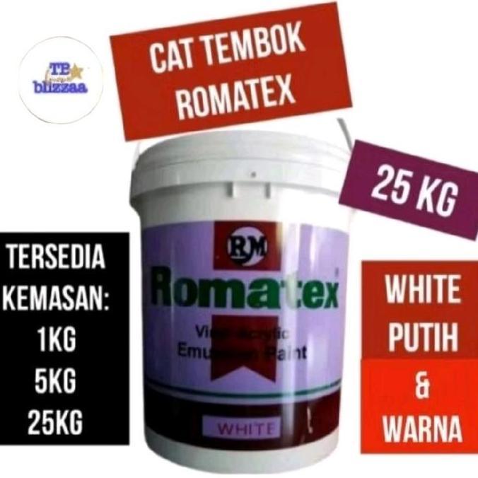 SPESIAL HARI INI - Cat Tembok Romatex 25kg Pail Romatex 25kg Interior Exterior Romatex Setara Metrol