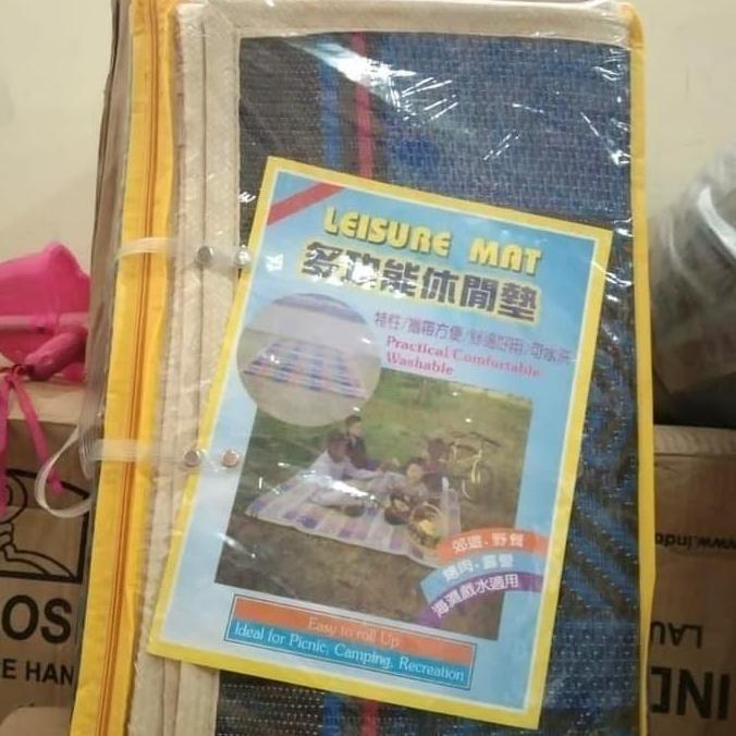 Tikar Piknik Lipat 2x3 / Tikar Leisure Mat 2x3 / Tiker Karpet lisermat Tikar Anyaman Lipat plastik