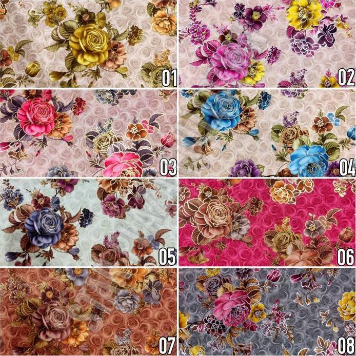 Kain Beludru Tebal Meubel Sofa / Kursi Motif Bunga Kembang - Riyan