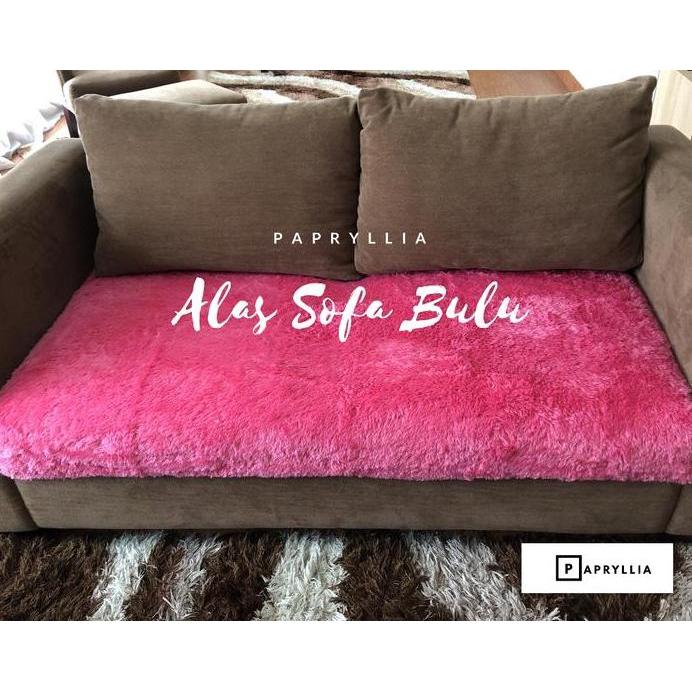 Alas Sofa Kain Bulu Rasfur Ukuran 100x150cm (Pink Fanta)