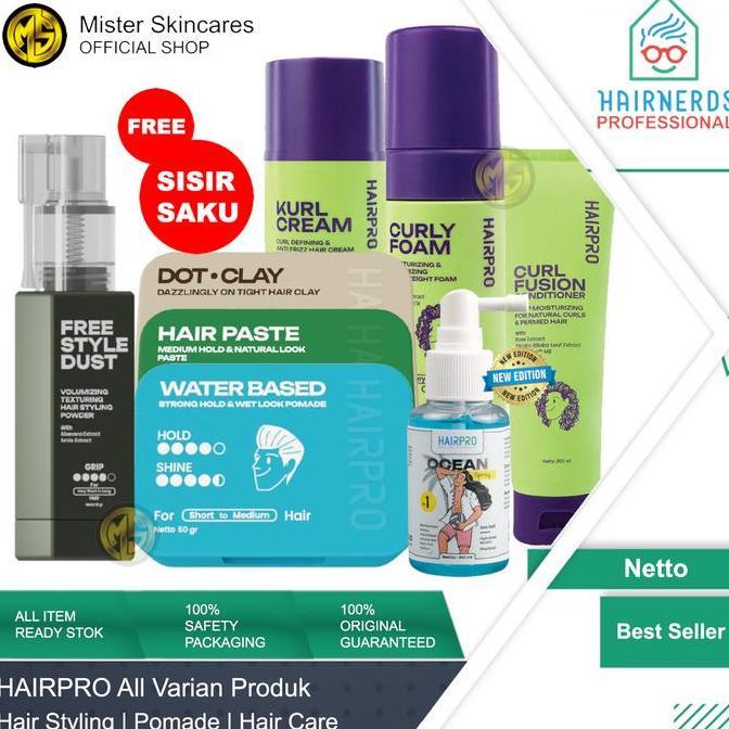 Hairnerds Professional - All Variant Product Pomade Perawatan Rambut Hair Styling Powder Waterbased 