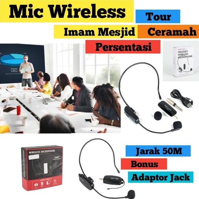 Microphone mic clip on Wireless uhf prank Vlog Untuk Smartphone