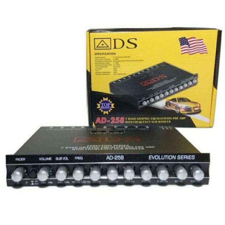 PARAMETRIC EQUALIZER ADS AD-258 7 BAND GRAFIK EQUALIZER