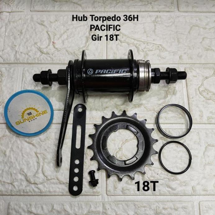 Hub Torpedo Belakang 36H PACIFIC Bos Terpedo Include Gir COG Doltrap 18T Sepeda FIXIE