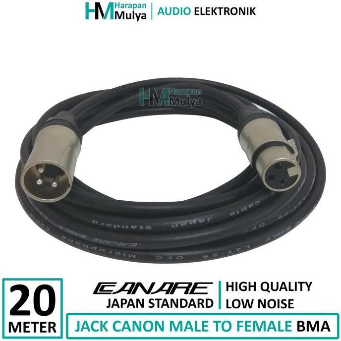 (20 meter) Kabel Mic Microphone Canare + Jack XLR Canon Male To Female BMA