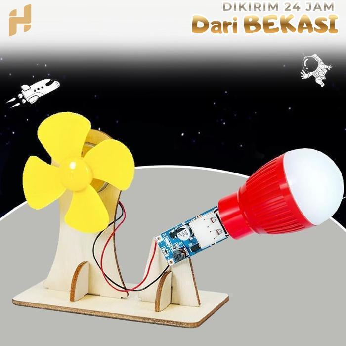 Mainan Wind Turbine Generator DIY Edukasi Generator Bohlam Kayu Mainan Generator Science Toys