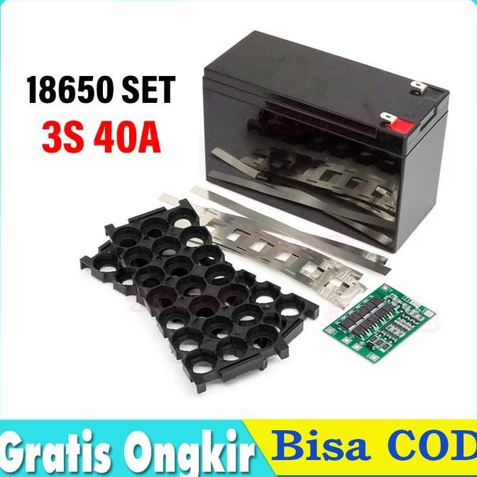 OCHACO Pack Baterai Rakitan DIY Lithium 18650 12V 3S 40A (Tanpa Battery)