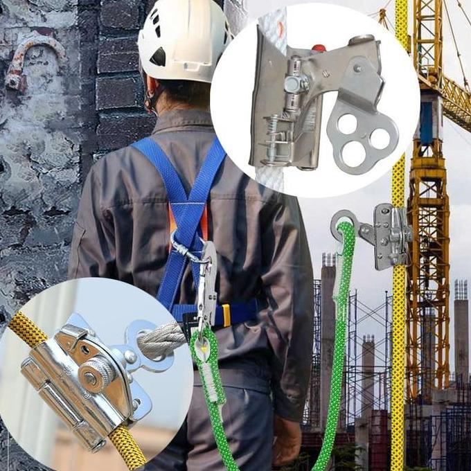 KEYMAZ Safety Rock Climbing Arborist 16-20mm Caving Roof Tree Arborist Rope Grab Outdoor