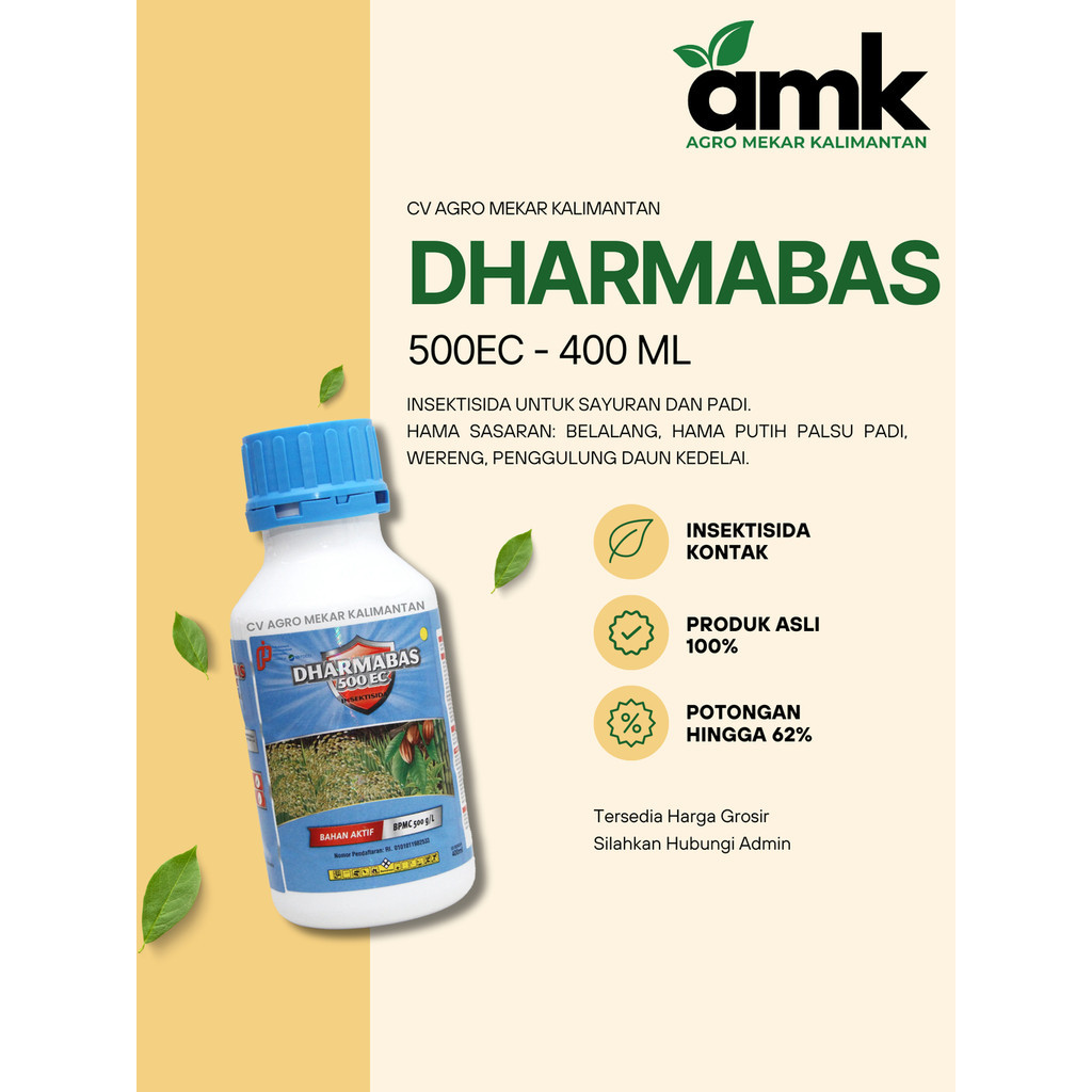 Dharmabas 500EC Insektisida Kontak Pembasmi Hama Pada Sayuran dan Padi 400 mL