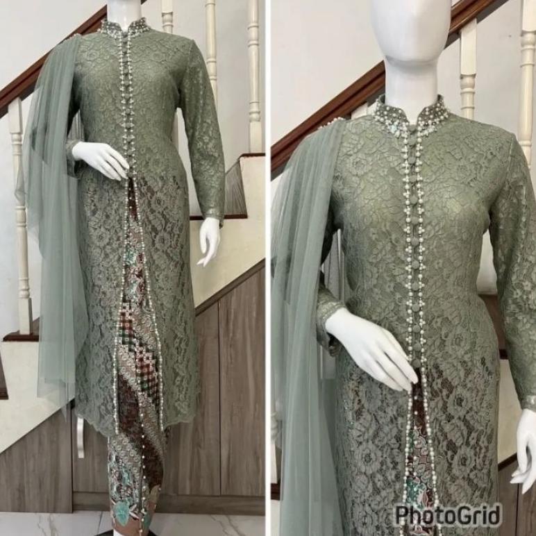 Diskon CodKebaya Ibu Besan Model Tunik Mix Payet Mutiara Kebaya Selendang Kebaya Pesta Baju Wanita K