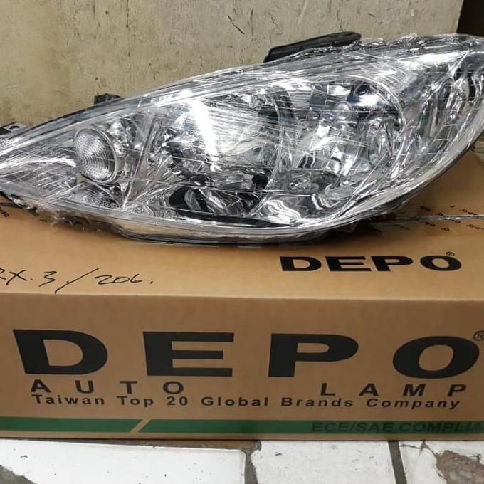 lampu depan kiri kristal peugeot 206 mrek DEPO