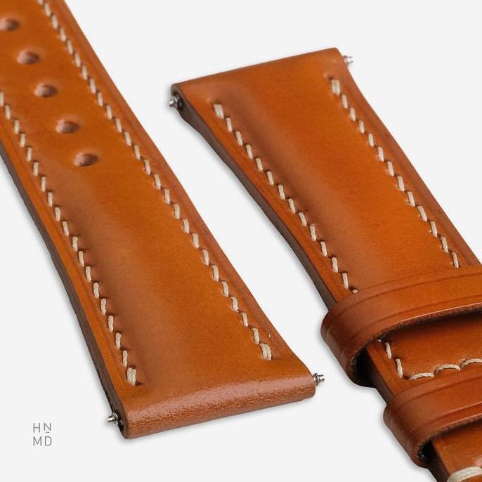 Clock- The Famous Shell Cordovan Handmade Leather Strap