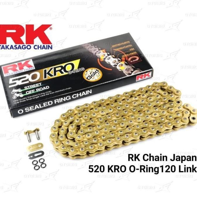 Bikers- Rantai Rk Takasago Chain 520 Kro O-Ring 120L - Gold