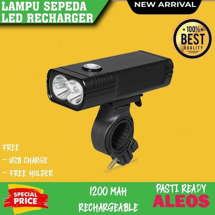 Lampu Depan Sepeda Led Rechargeable 20000 Lumens Original Dan Terpercaya