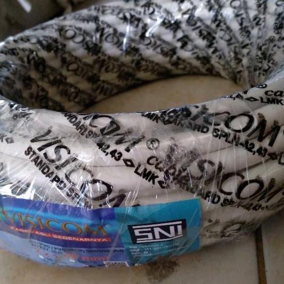 Promo Kabel NYM VISICOM 2x2,5mm Roll 25M 50M 100M Kawat Tembaga Tunggal PVC Putih Listrik SNI Diskon