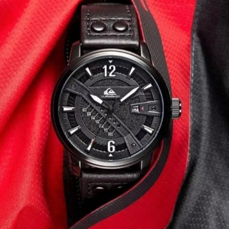 ORIGINAL (TERIMA COD)JAM TANGAN PRIA QUICKSILVER NEW QS 009 TANGGAL AKTIF STRAP KULIT(DIKIRIM JAKART
