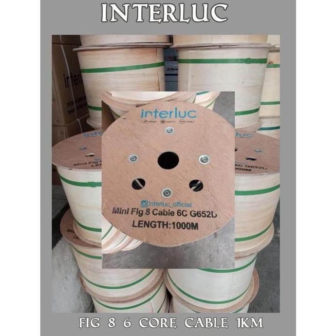 NEW Kabel Fiber Optic FIG 8 6 Core FTTH Jelly Tube 1000M (1KM)_LN