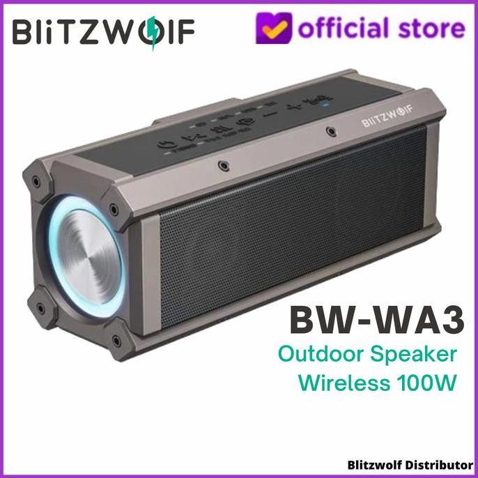 Blitzwolf BW 3 Outdoor Speaker 100W Bluetooth Wireless Deep Bass RGB Tws