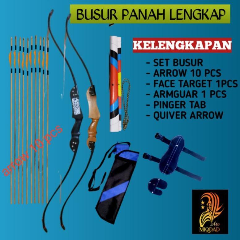 SET LENGKAP BUSUR PANAH. 10 ARROW PEMULA