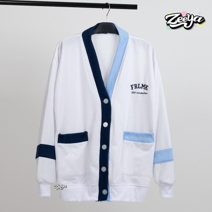 DB149 - FRLMK Cardigan Wanita Dan Pria - Detail Bordir - High School Korean Look Atasan Fleece Panja