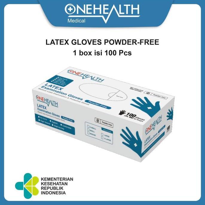 Onehealth Sarung Tangan Latex Powder Free Akd Handscoon Size S M L Sarung Tangan Non-Steril