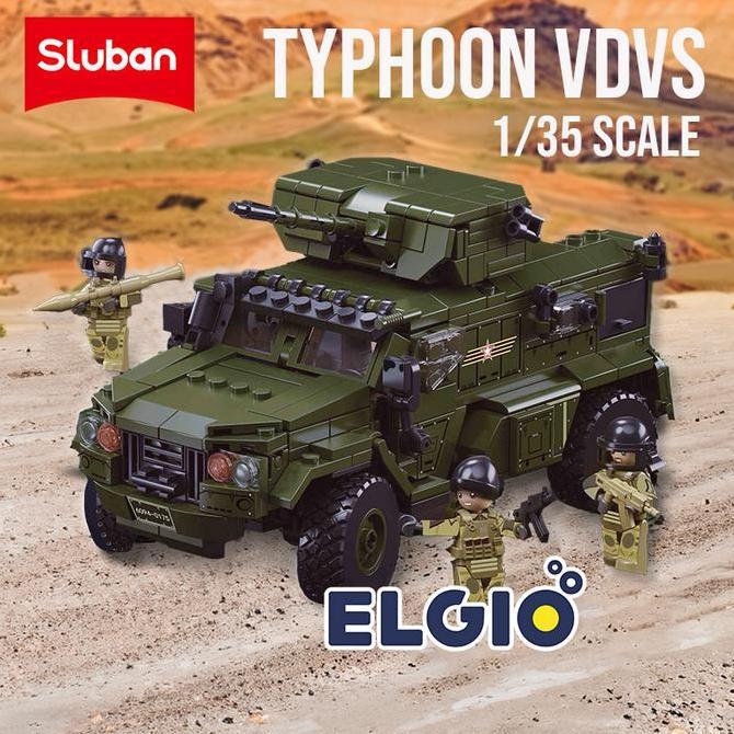Sluban Bricks Mobil Jeep Tentara Army VDVS Armored Vehicle B1179