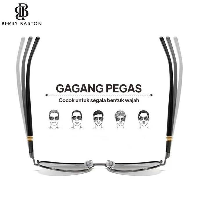 Men- Berrybarton 209 Kacamata Frame Kacamata Metal Pria Sungglases
