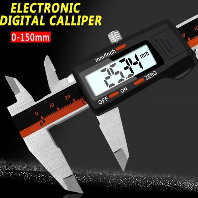 Black Vernier Caliper Digital Stainless/Jangka Sorong/Sketmat Digital