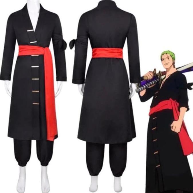 READY Kostum One Piece Roronoa Zoro Cosplay Costume Zoro Wano costume Black kimono