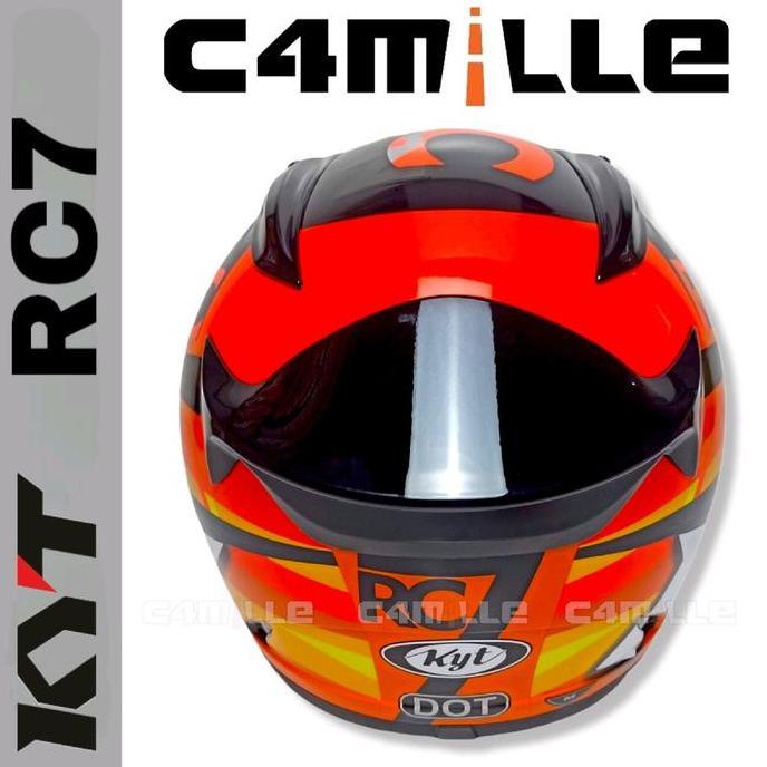 Promo HELM KYT RC7 #19 BLACK ORANGE FULL FACE Diskon