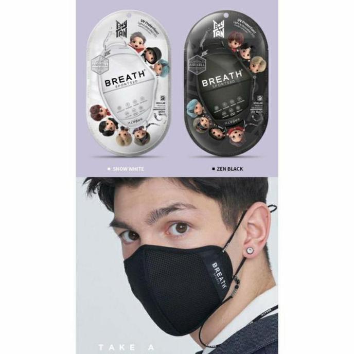 Promo MASKER KOREA TINYTAN BTS BREATH SPORTS 2.0 MASK TINY TAN BT21 OLAHRAGA Diskon