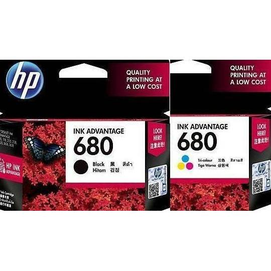 tinta hp 680 color dan black original for HP 2135-HP 3835 - HP 4535