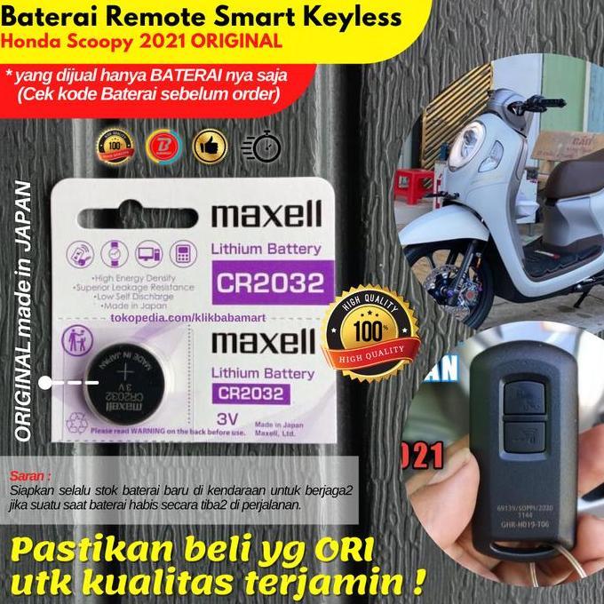BATERAI REMOT MOTOR HONDA SCOOPY 2021 SMART KEYLESS REMOTE ORIGINAL