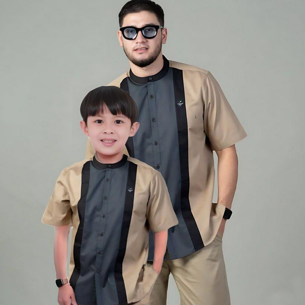 TERBARU BAJU KOKO COUPLE AYAH DAN ANAK LAKI LAKI HARGA TERPISAH KEMEJA KURTA KERAH MANDARIN LENGAN P