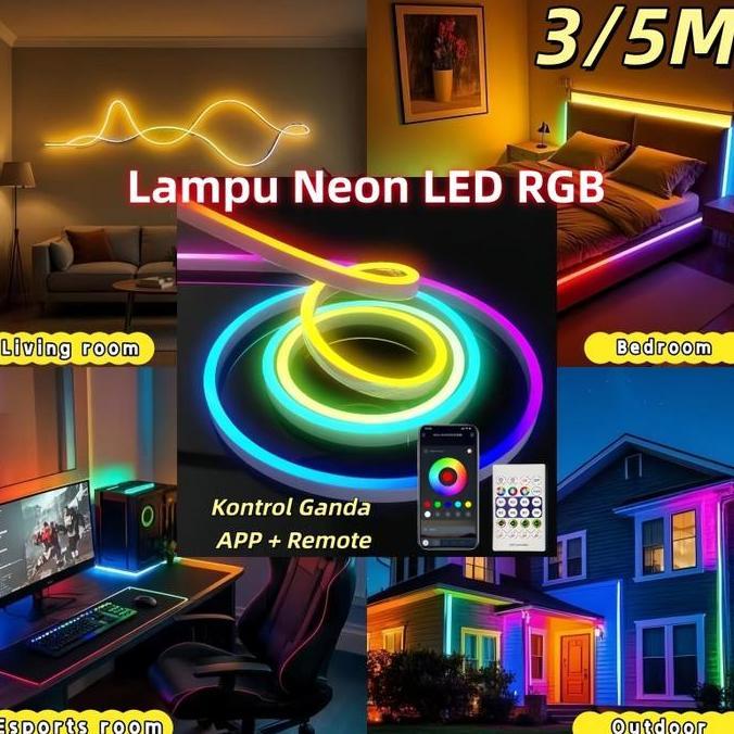 Lampu Neon Flex LED Neon Flex Running Remote Lampu Strip Led Neon Sign Silikon Lembut Flexible Strip