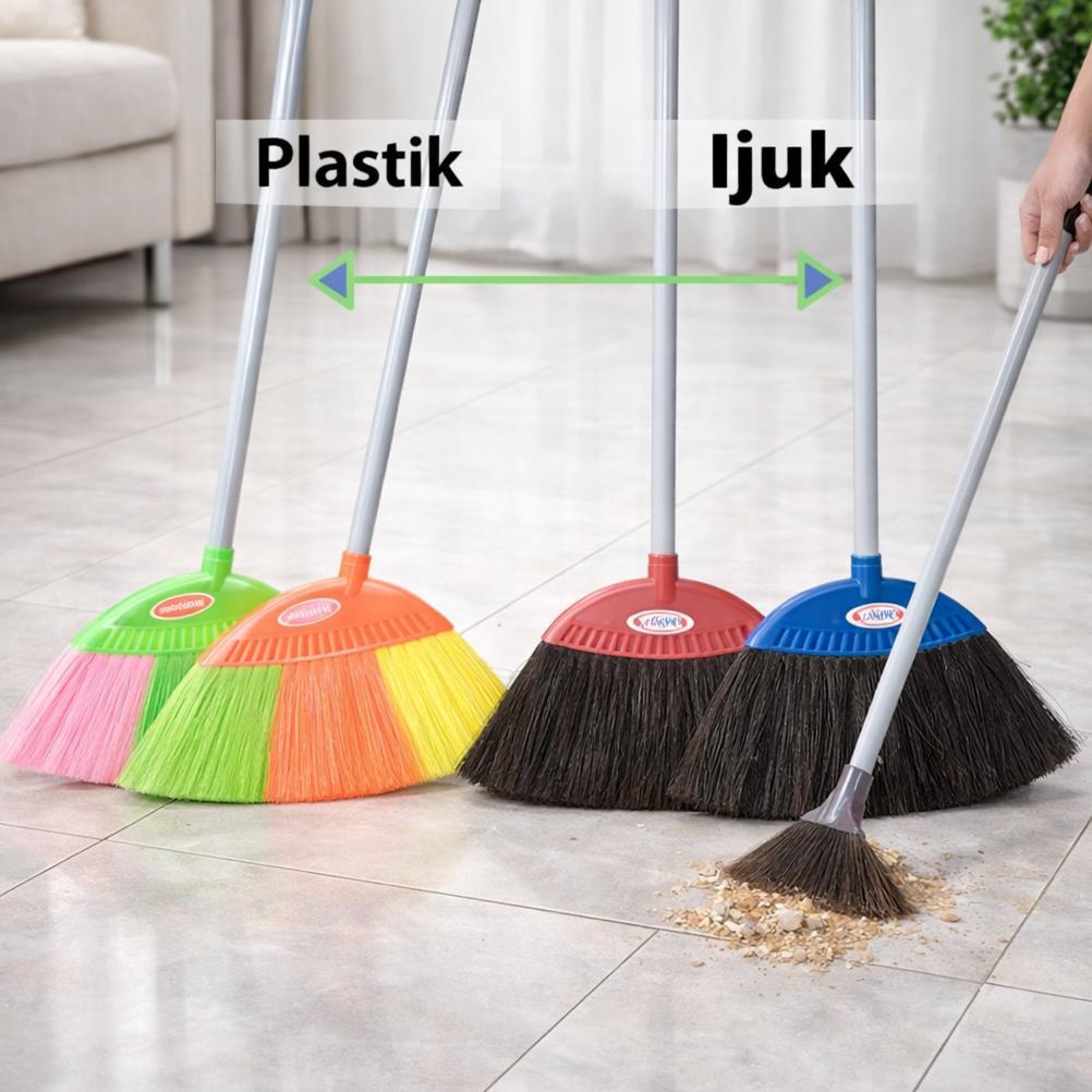Sapu Lantai Plastik Ijuk Kharisma / Sapu Ijuk Plastik / Sapu Lantai Murah Floor Broom