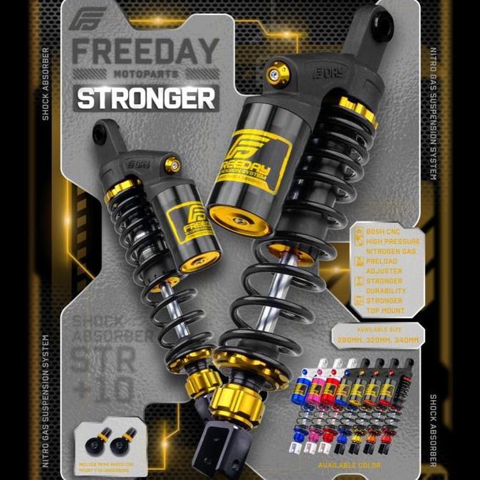 FREEDAY Shockbreaker Shock Tabung Belakang Stronger Matic Aerox 155 PCX 150 160 Nmax Old New Vario 1