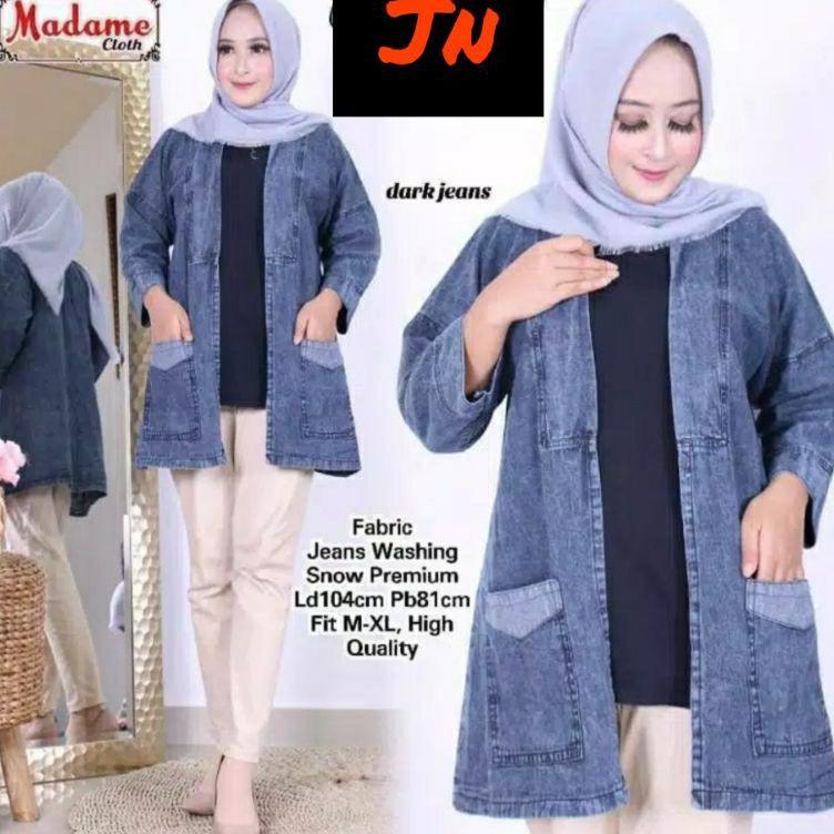 Cardigan Jeans Wanita/Outer Jeans Wanita/Cardigan Outer Terbaru Termurah