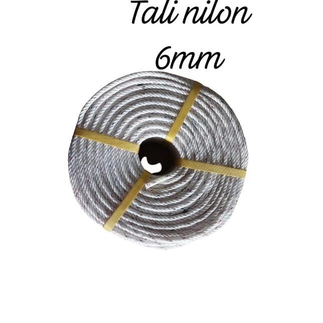 Tali Nilon Putih / Tali Tambang Putih 6 Mm (1 Roll)